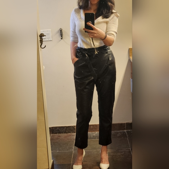 Lucy Paris Faux Leather Paperbag-Waist Pants - 100% Exclusive - Picture 4 of 8